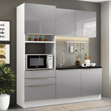 Cocina Integral 180cm Lux Blanco/Gris 01