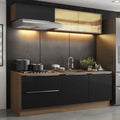 Cocina Compacta 200 cm Marrón/Negro Lux Madesa