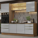 Cocina Integral 240cm Marrón/Gris Lux 02