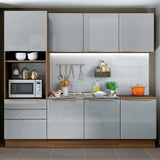 Cocina Integral 240cm Marrón/Gris Lux Madesa 03