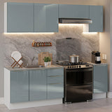 Cocina Integral con Accesorios 240cm Lux Blanco/Gris