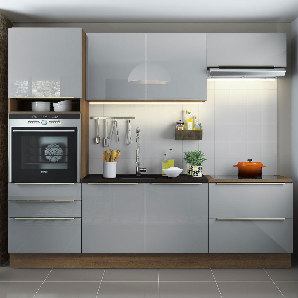 Cocina Integral 260cm Marrón/Gris Lux 01