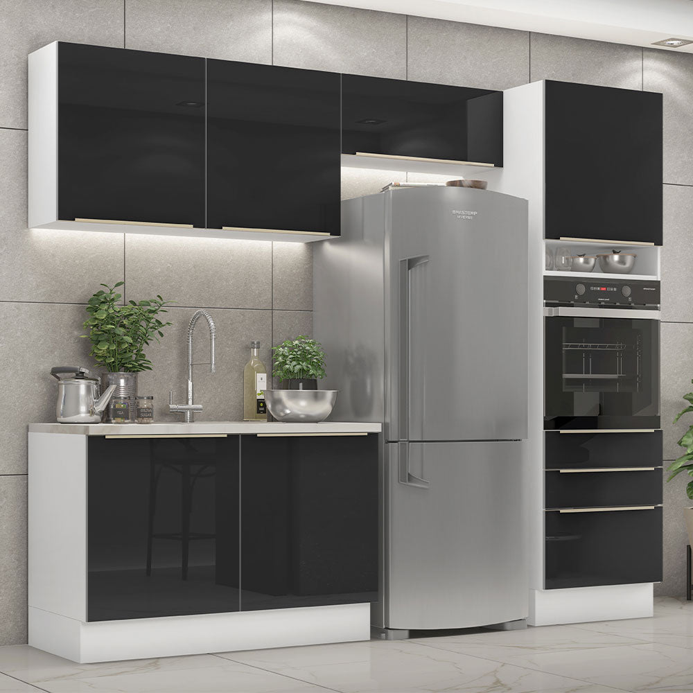 Cocina Integral 260cm Lux Blanco/Negro 05