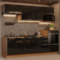 Cocina Integral 260 cm Marrón/Negro Lux Madesa
