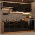 Cocina Integral 260 cm Marrón/Negro Lux Madesa