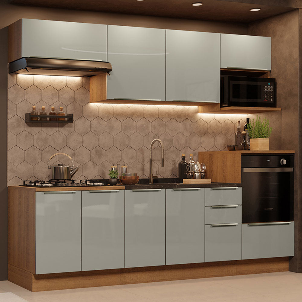 Cocina Integral 260 cm Marrón/Gris Lux Madesa