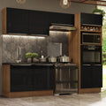 Cocina Integral 270 x 60 cm Con Mueble para Horno Marrón/Negro Lux Madesa