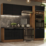 Cocina Integral 270 cm Lux Marrón/Negro 01