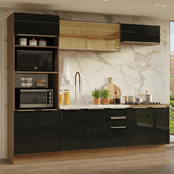 Cocina Integral 270 cm Marrón/Negro Lux Madesa 05