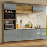 Cocina Integral 270 cm Marrón/Gris Lux Madesa 05