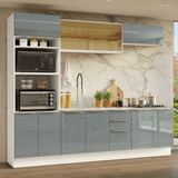 Cocina Integral 270 cm Blanco/Gris Lux Madesa 05