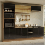Cocina Integrale 270 x 60 cm Marrón/Negro Lux Madesa 06