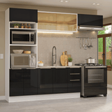 Cocina Integral 270 cm Blanco/Negro Lux Madesa 07