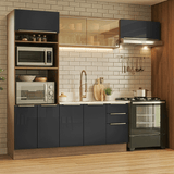 Cocina Integrale 270 x 60 cm Marrón/Negro Lux Madesa 08