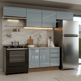 Cocina Integral 280 cm Marrón/Gris Lux Madesa 01