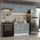 Cocina Integral 280 cm Blanco/Gris Lux Madesa 01