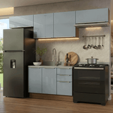 Cocina Integrale 280 x 60 cm Marrón/Gris Lux Madesa 02