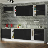 Cocina Integral 300cm Blanco/Negro Lux de Sabrina