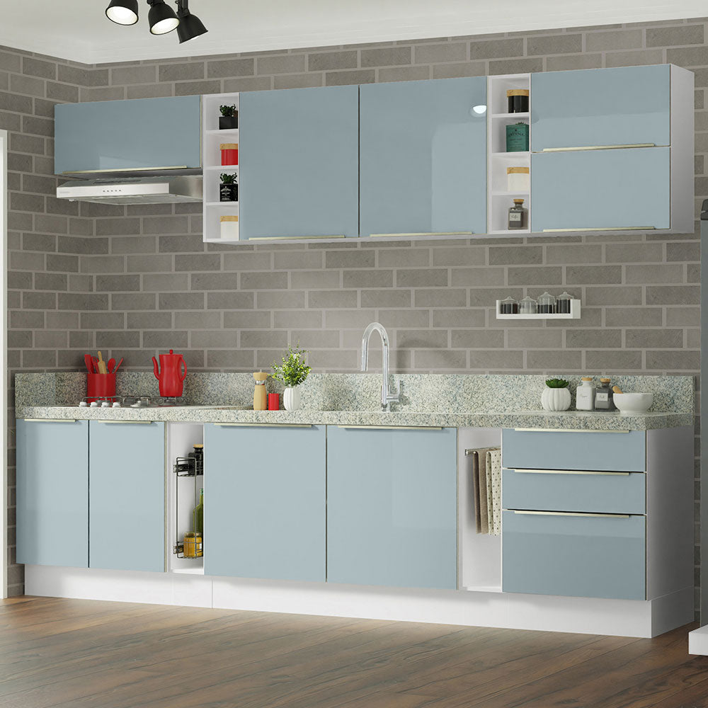 Cocina Integral 300 cm Lux Sabrina Blanco/Gris