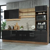Cocina Integrale 310 x 60 cm Marrón/Negro Lux Madesa 04
