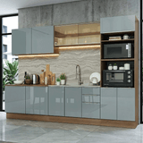 Cocina Integrale 310 x 60 cm Marrón/Gris Lux Madesa 04