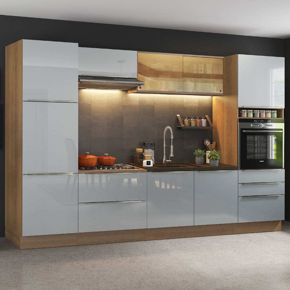 Cocina Integral 320cm Marrón/Gris Lux 01