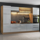 Cocina Integral 320cm Marrón/Gris Lux 01