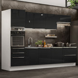 Cocina Integral 320cm Lux Blanco/Negro 04