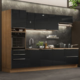 Cocina Integral 320cm Marrón/Negro Lux 04