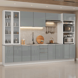 Cocina Integral 340 cm Blanco/Gris Lux Madesa 03