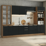 Cocina Integrale 340 x 60 cm Marrón/Negro Lux Madesa 04