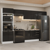 Cocina Integral 350 cm Blanco/Negro Lux Madesa 01