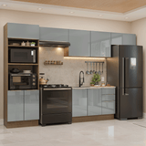 Cocina Integral 350 cm Marrón/Gris Lux Madesa 01