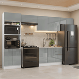 Cocina Integral 350 cm Blanco/Gris Lux Madesa 01