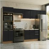 Cocina Integrale 350 x 60 cm Marrón/Negro Lux Madesa 02