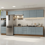 Cocina Integral 400 cm de Con Mueble para Horno Marrón/Gris Lux Madesa