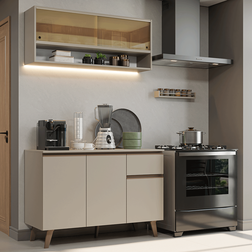 Cocina Compacta 120 cm Crema Nice Madesa 01