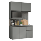 Cocina Compacta 120 cm Sin Patas Nice Gris 06