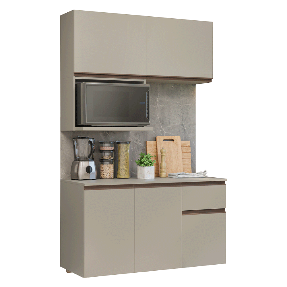 Cocina Compacta Flotante 120 cm Crema Nice Madesa