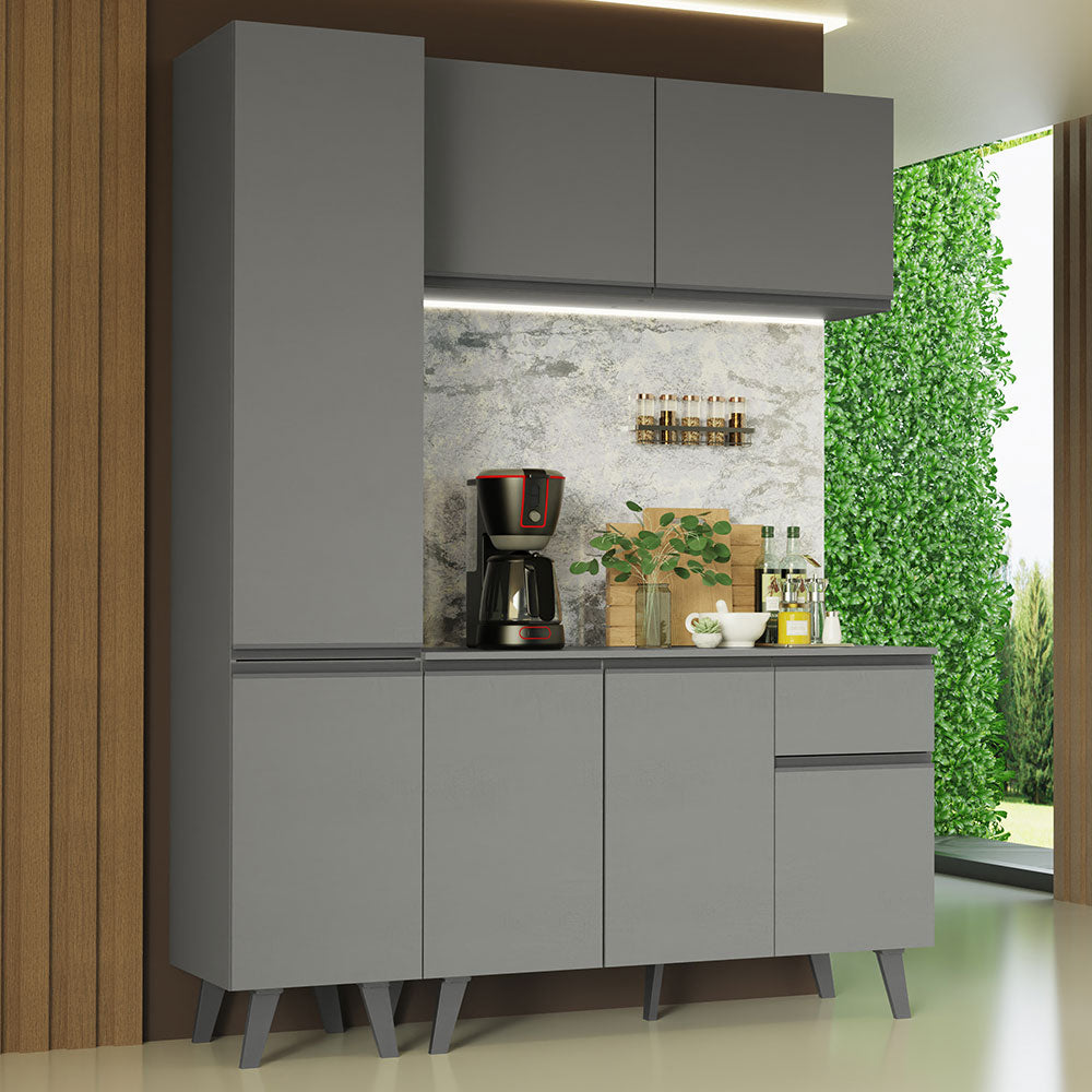 Cocina Compacta 160 cm Gris Nice Madesa