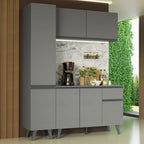 Cocina Compacta 160 cm Gris Nice Madesa