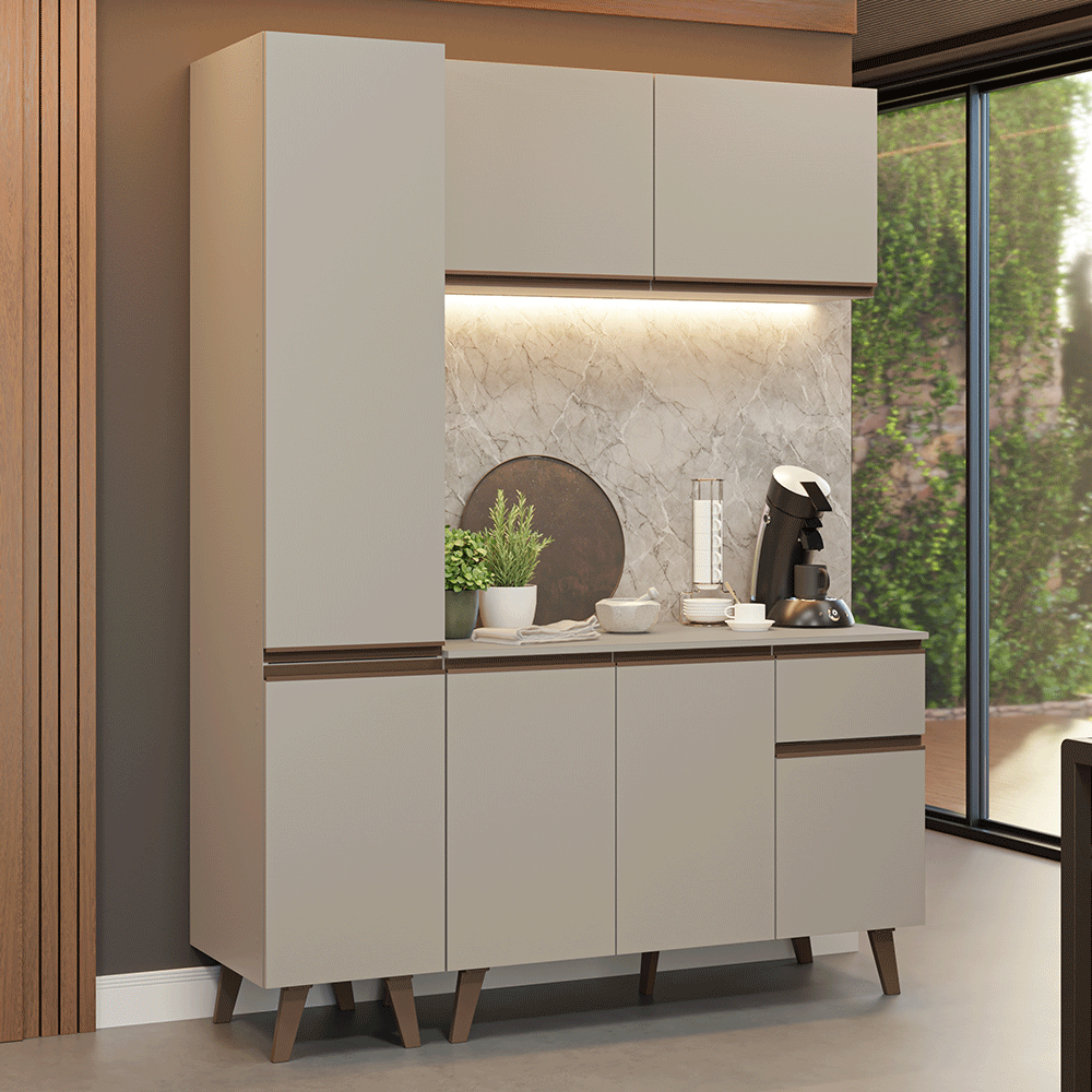 Cocina Compacta 160 cm Crema Nice Madesa 01