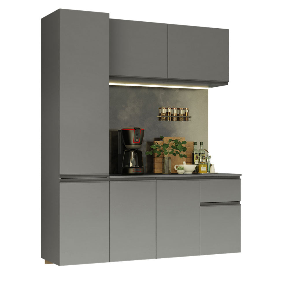 Cocina Compacta 160 cm Sin Patas Nice Gris 02
