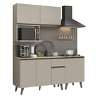 Cocina Compacta 180 x 52 cm 6 Puertas 1 Cajón Crema Nice Madesa