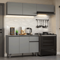 Cocina Compacta 200 x 52 cm 6 Puertas 1 Cajón Gris Nice Madesa