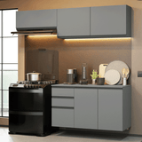 Cocina Compacta 200 cm Sin Patas Nice Gris 05