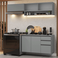 Cocina Compacta Flotante 200 cm Gris Nice Madesa