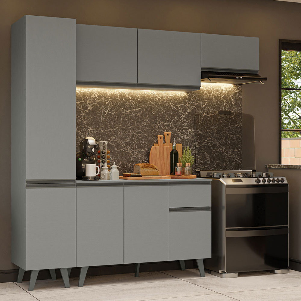 Cocina Integrale 220cm Gris Nice Madesa 01