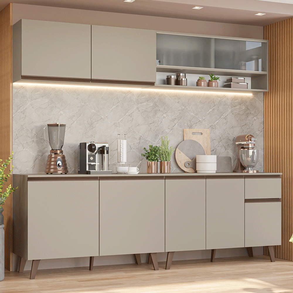 Cocina Integrale 240 cm Crema Nice Madesa 02