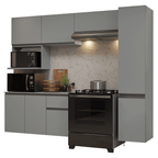 Cocina Integral Flotante 240 cm Gris Nice Madesa